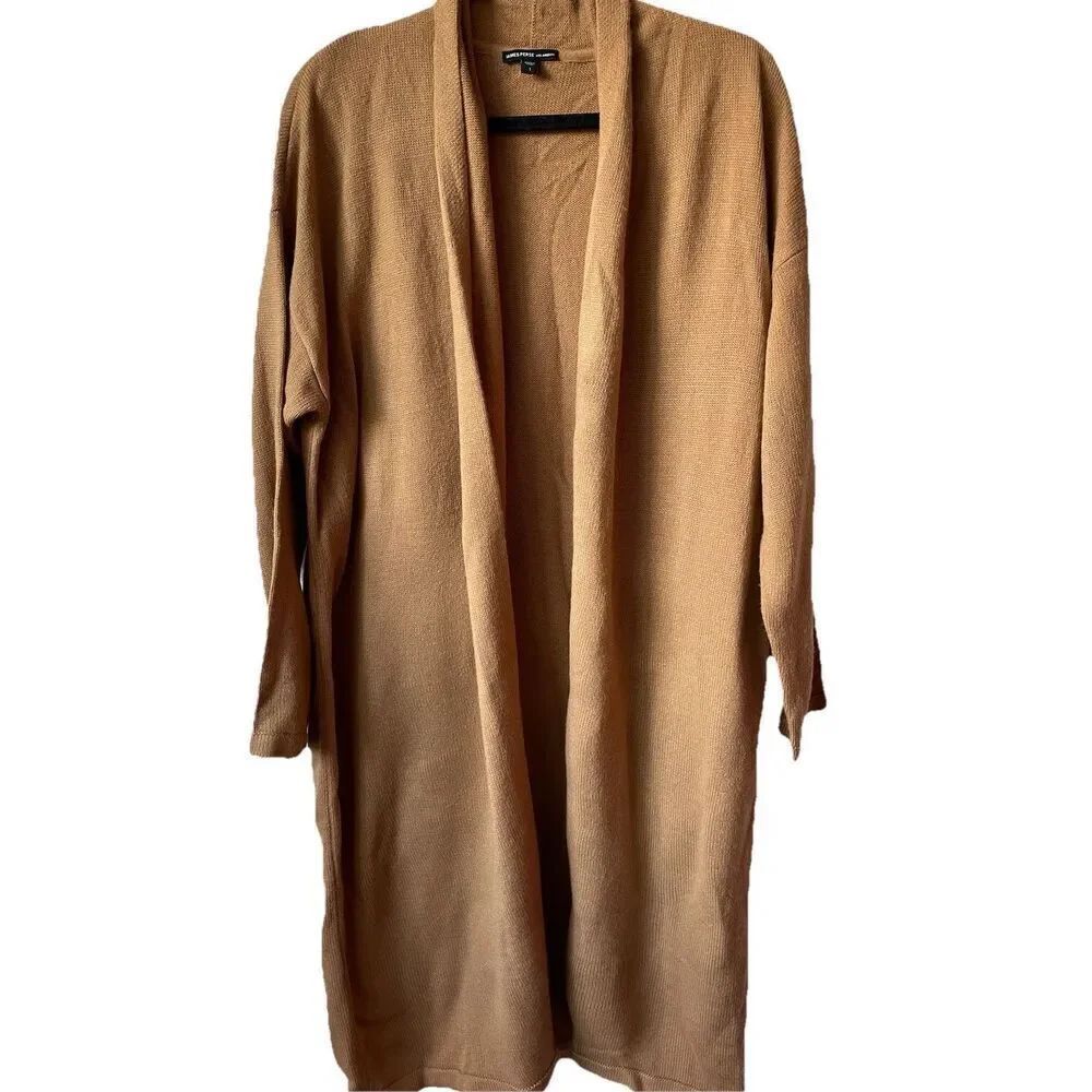 New James Perse Shawl Collar 100% Cashmere Cardigan In Camel Size 1 US Small